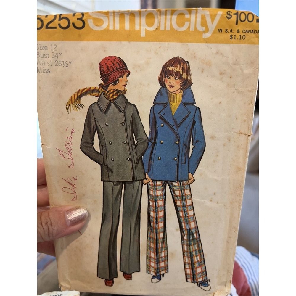 Simplicity Vtg Sewing Pattern 5253 Misses Jacket Pants Sz 12 CUT 1972